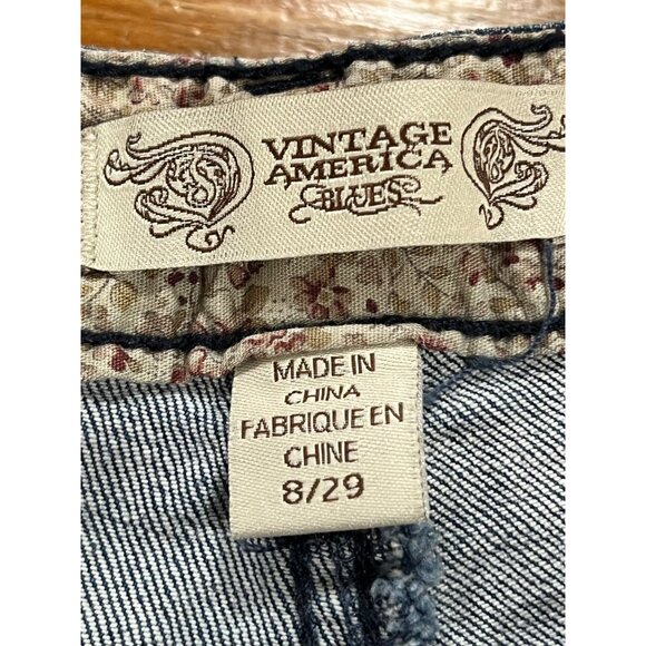 Vintage America Blues Boyfriend Jeans Size 8/29 Distressed Patchwork Denim - Picture 5 of 9